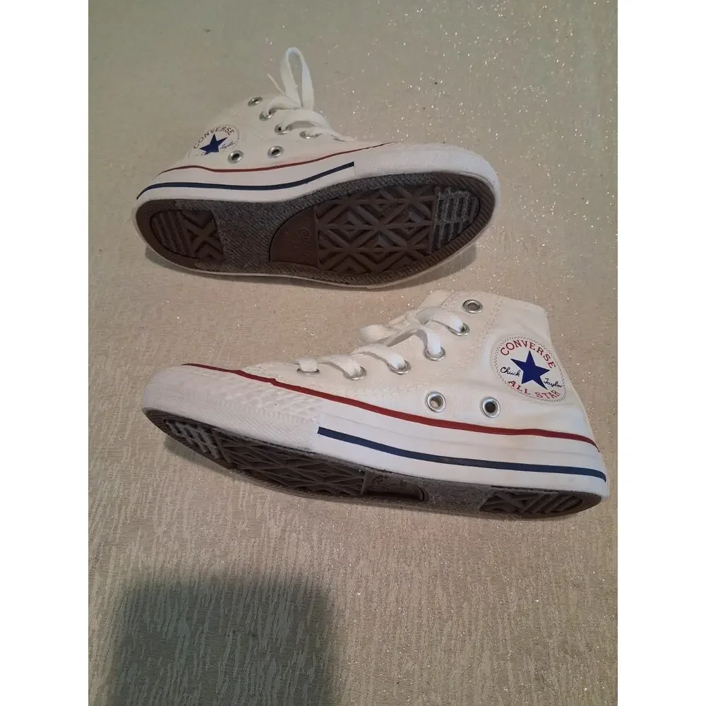 Converse Chuck Taylor All Star Kids Youth High Top Shoes Optical White 10.5